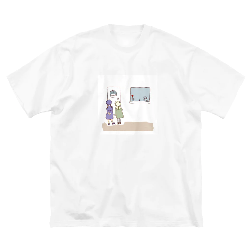 amenoasa(雨の朝)のカフェの閉店 ビッグシルエットTシャツ