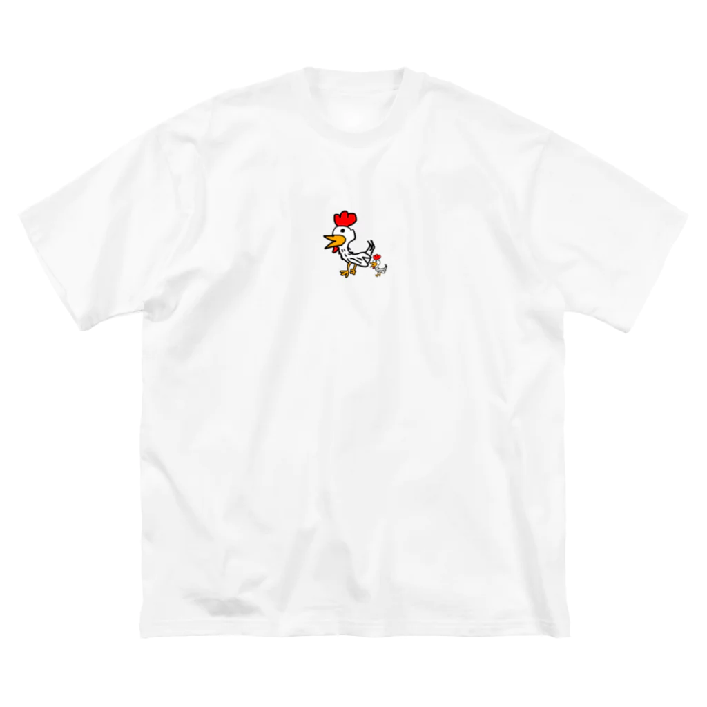 ニワトリノモリの2羽とりくん ビッグシルエットTシャツ