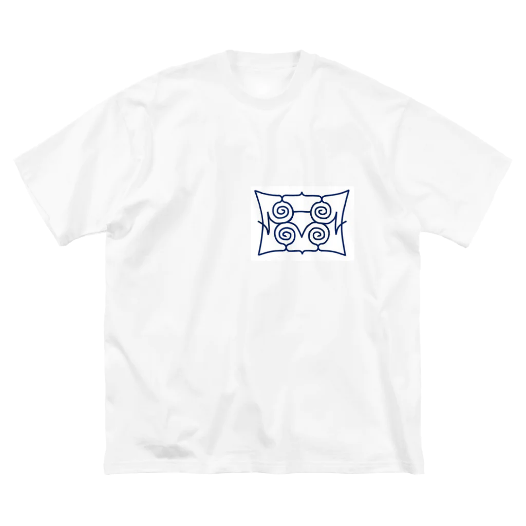 アイヌ小屋・チセのアイヌ文様　母鳥とヒナ Big T-Shirt