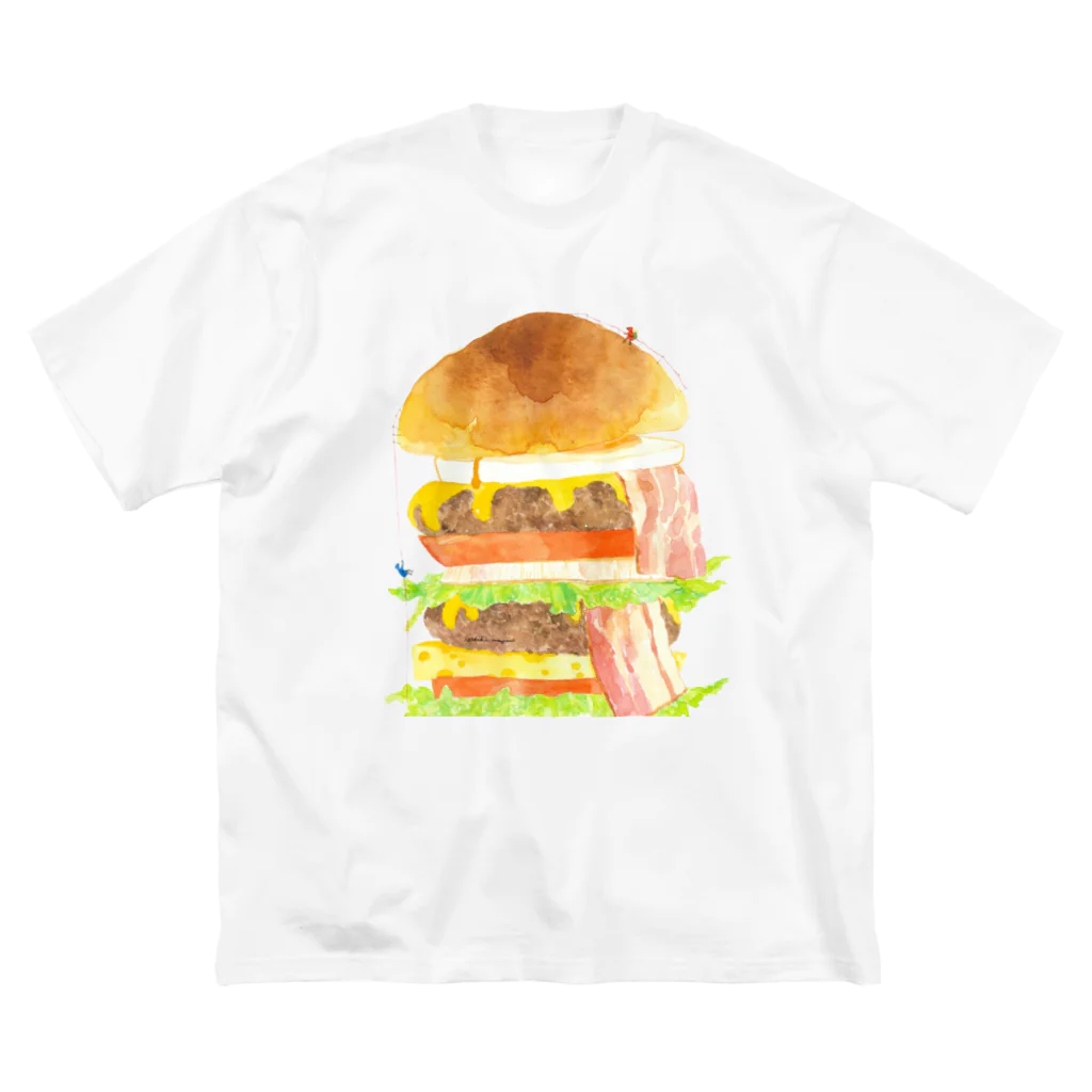 isshiki mayumiのハンバーガー登山Tシャツ ビッグシルエットTシャツ