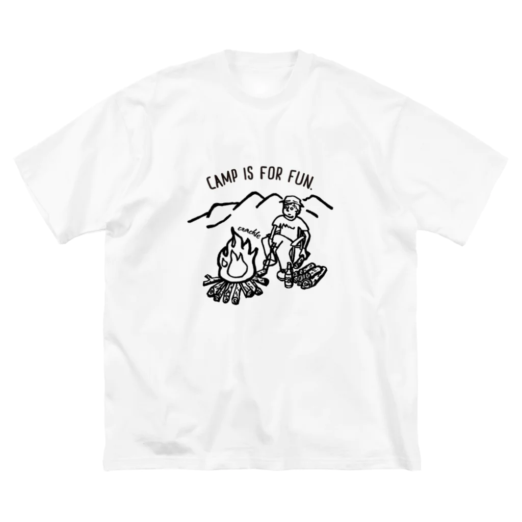 Too fool campers Shop!のCAMP IS FOR FUN01(黒文字) Big T-Shirt