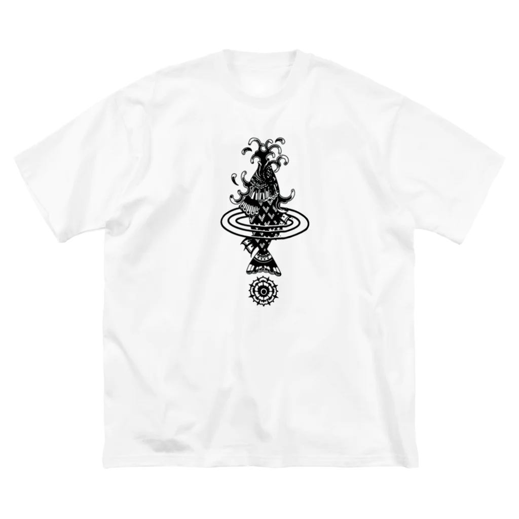 W.S.E.のWSEオリジナル　彫師デザイン　黒プリント ビッグシルエットTシャツ