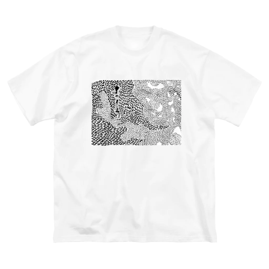 Independent thinkers.のランダムドット墨色ダーク ビッグシルエットTシャツ