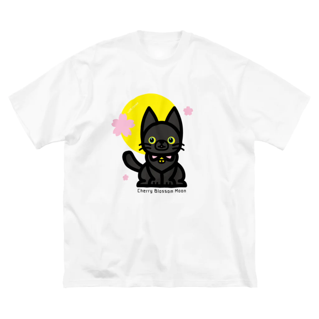 夢見る柴犬のCherry-Blossom-Moon ビッグシルエットTシャツ