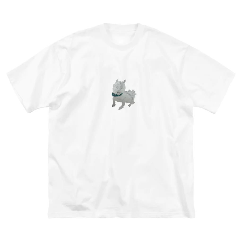 ポップならくがきの渋犬 ビッグシルエットTシャツ