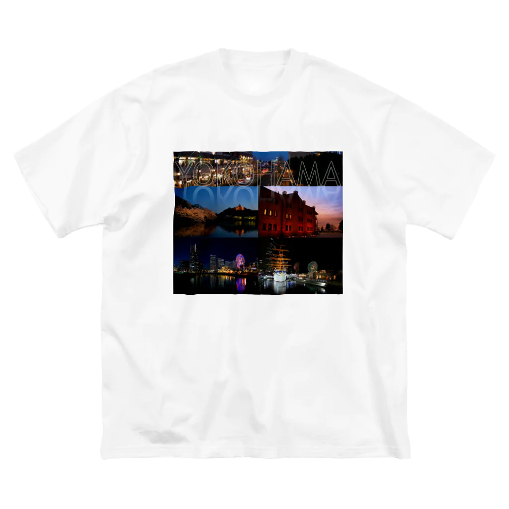 nyanbowの横浜夜景No.01 ビッグシルエットTシャツ