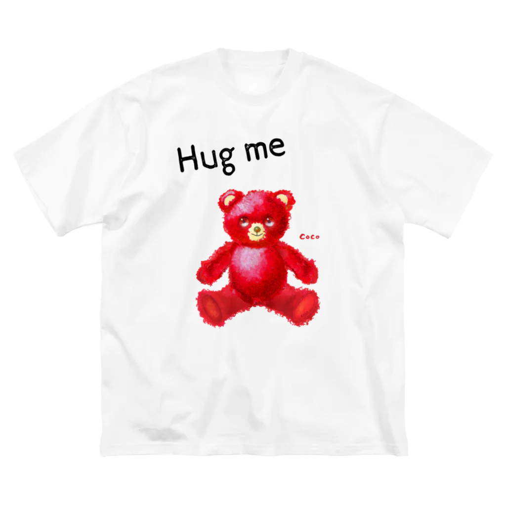 cocoartの雑貨屋さんの【Hug me】（赤くま） ビッグシルエットTシャツ
