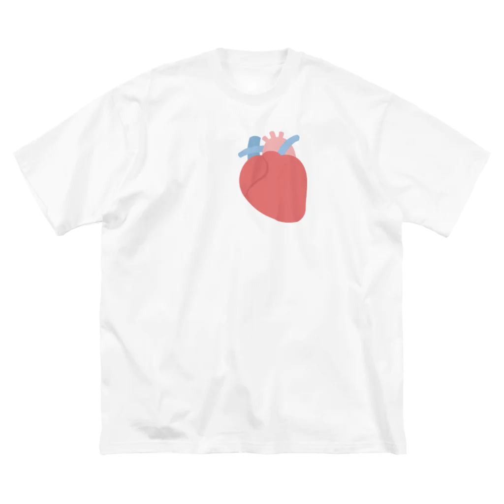 8anna storeの人体のなぞ。ぴかぴかピンクの心臓。 ビッグシルエットTシャツ