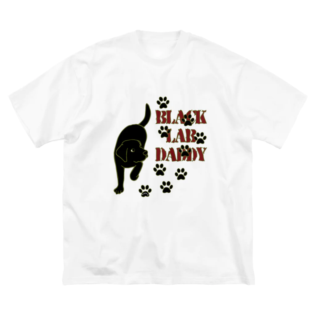 ハッピー・ラブラドールズのBlack Lab Daddy　ブラックラブラドール ビッグシルエットTシャツ