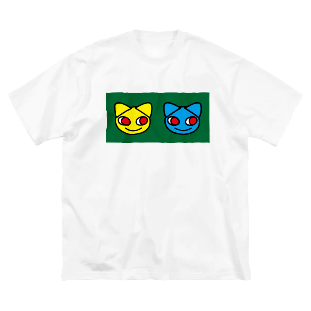 グレープフルーツちゃんのTwoCats_GREEN  ビッグシルエットTシャツ