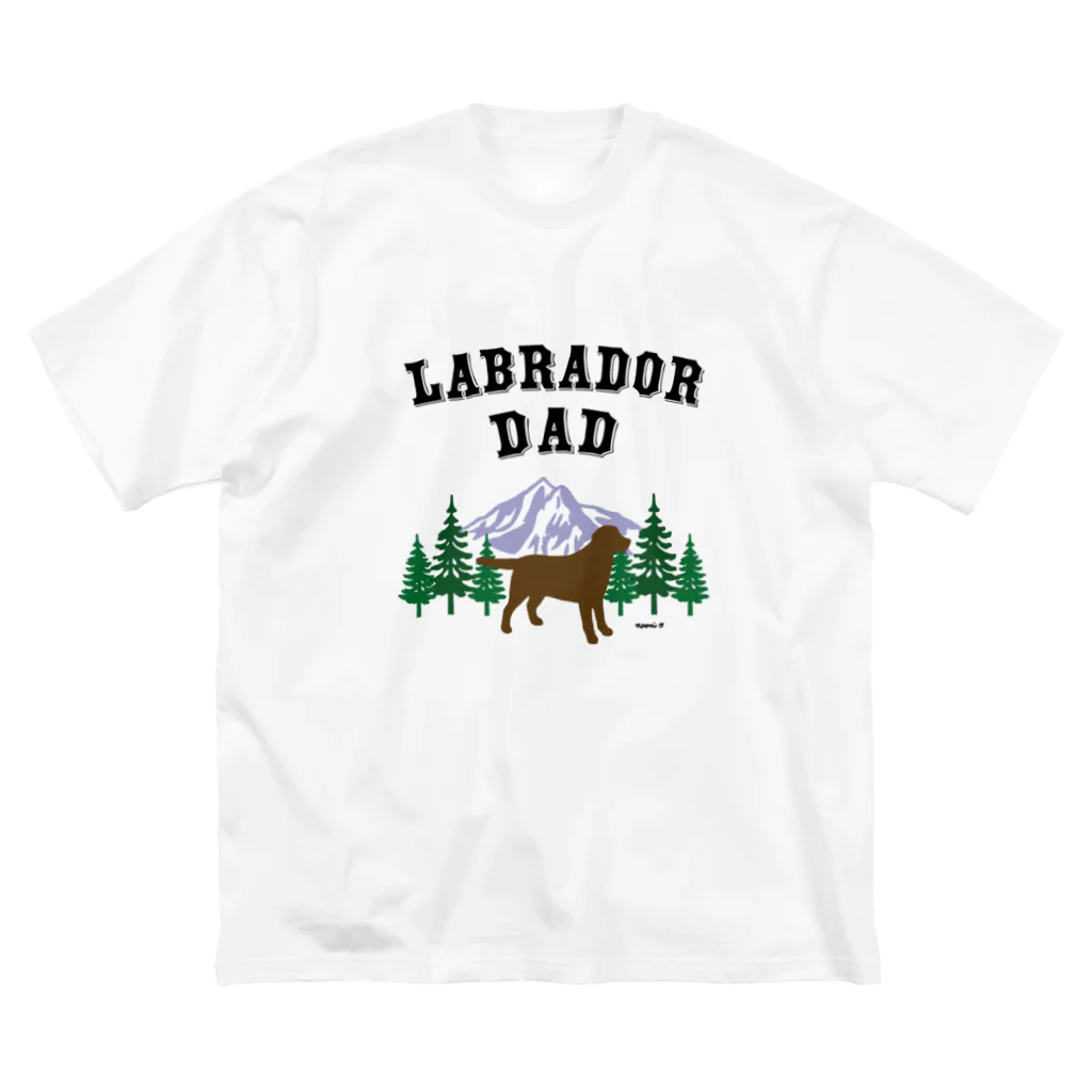 ハッピー・ラブラドールズの　Labrador Dad チョコレートラブラドール Big T-Shirt