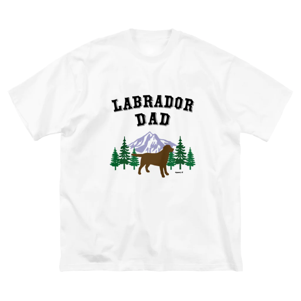 ハッピー・ラブラドールズの　Labrador Dad チョコレートラブラドール ビッグシルエットTシャツ