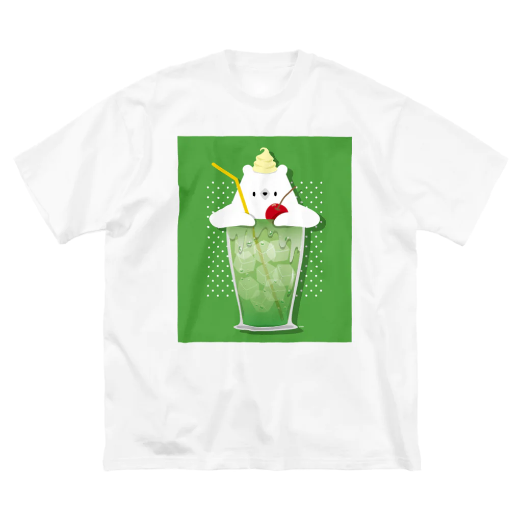 しろくま&ペンギン通信のしろくまクリームソーダ ビッグシルエットTシャツ