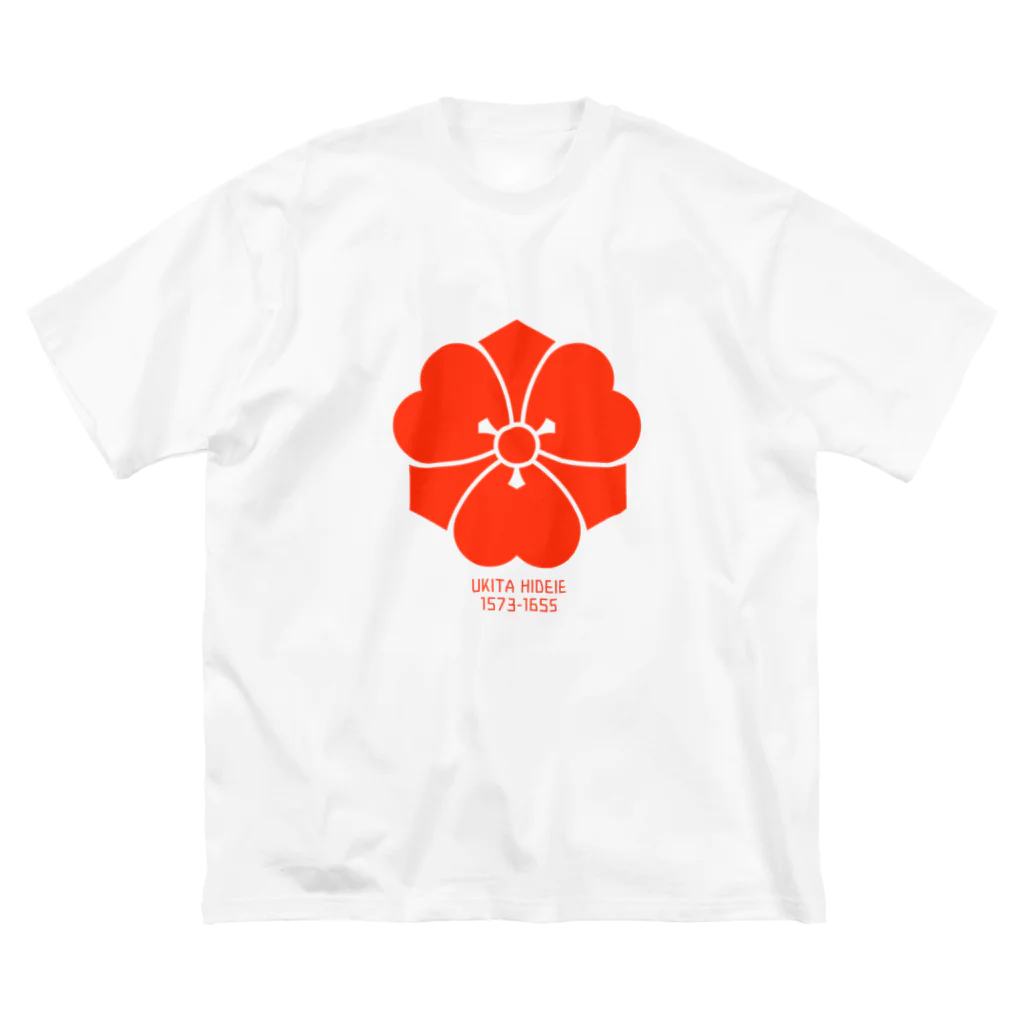 戦国神社 -戦国グッズ専門店-の宇喜多秀家【剣片喰】 ビッグシルエットTシャツ