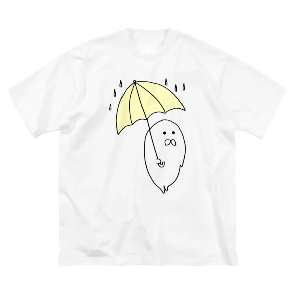 ぺちぺち工房 Pechi Pechi Atelierのあめふりあざらし ビッグシルエットTシャツ