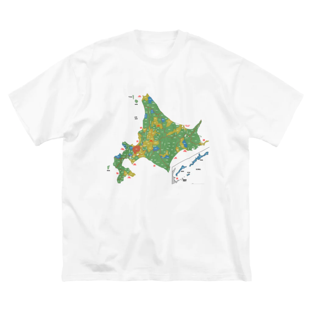 北海道ファンマガジン編集部の北海道179市町村地図 ビッグシルエットTシャツ