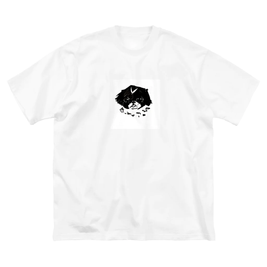 茶々屋のベロ出し狆ちゃん ビッグシルエットTシャツ