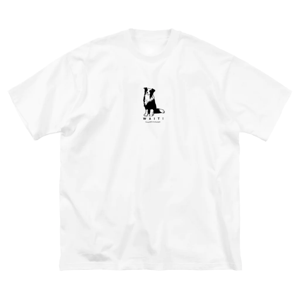 I.R.M.G.のボーダーコリー　おすわり　待てver. ビッグシルエットTシャツ