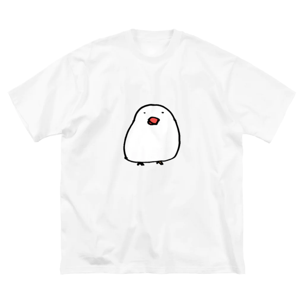 らっこボールのゆるっと かわいい 文鳥さん ビッグシルエットTシャツ