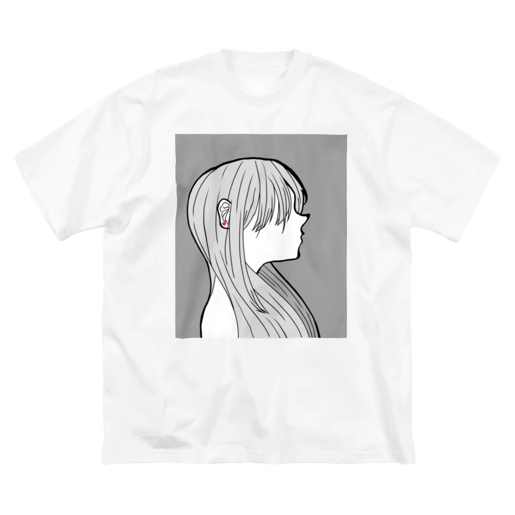 不死身屋のモノクロガール ビッグシルエットTシャツ