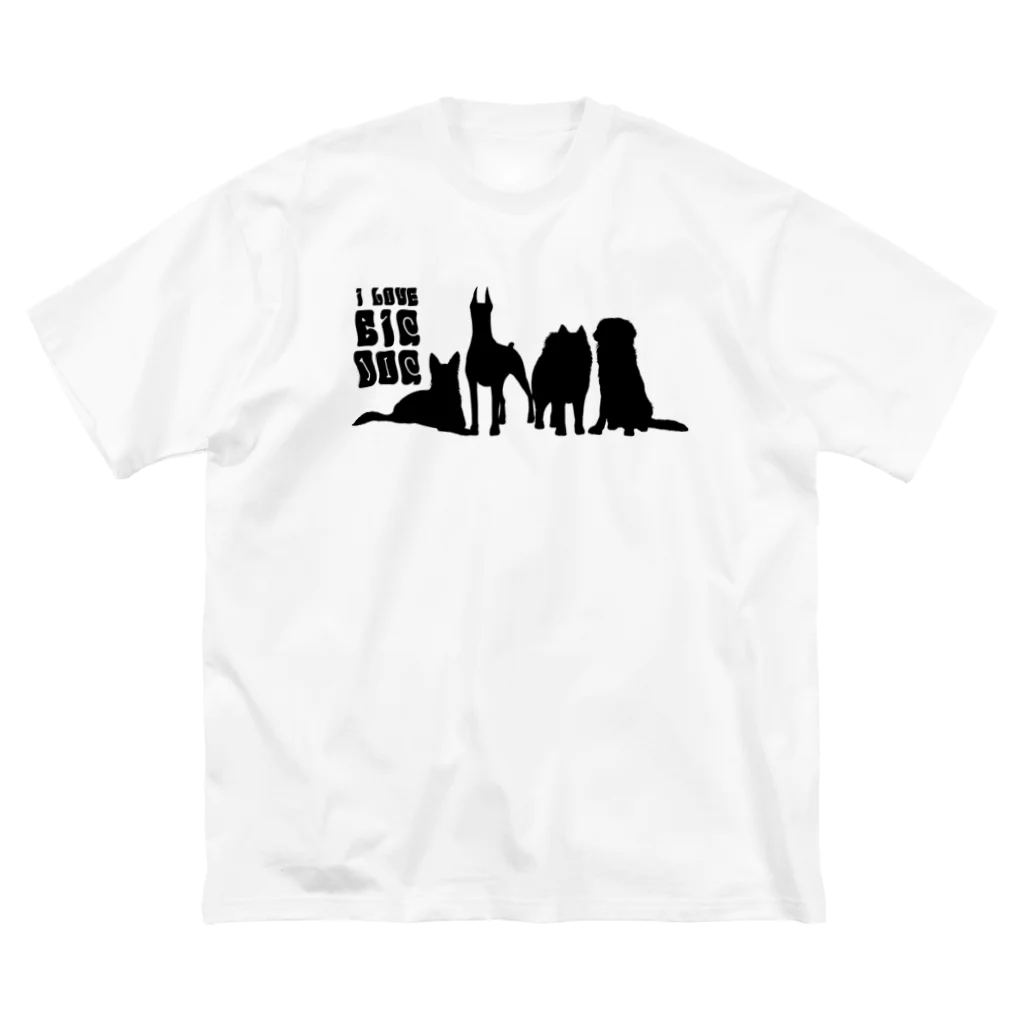 SANKAKU DESIGN STOREのI LOVE BIG DOG！ groovy/B Big T-Shirt