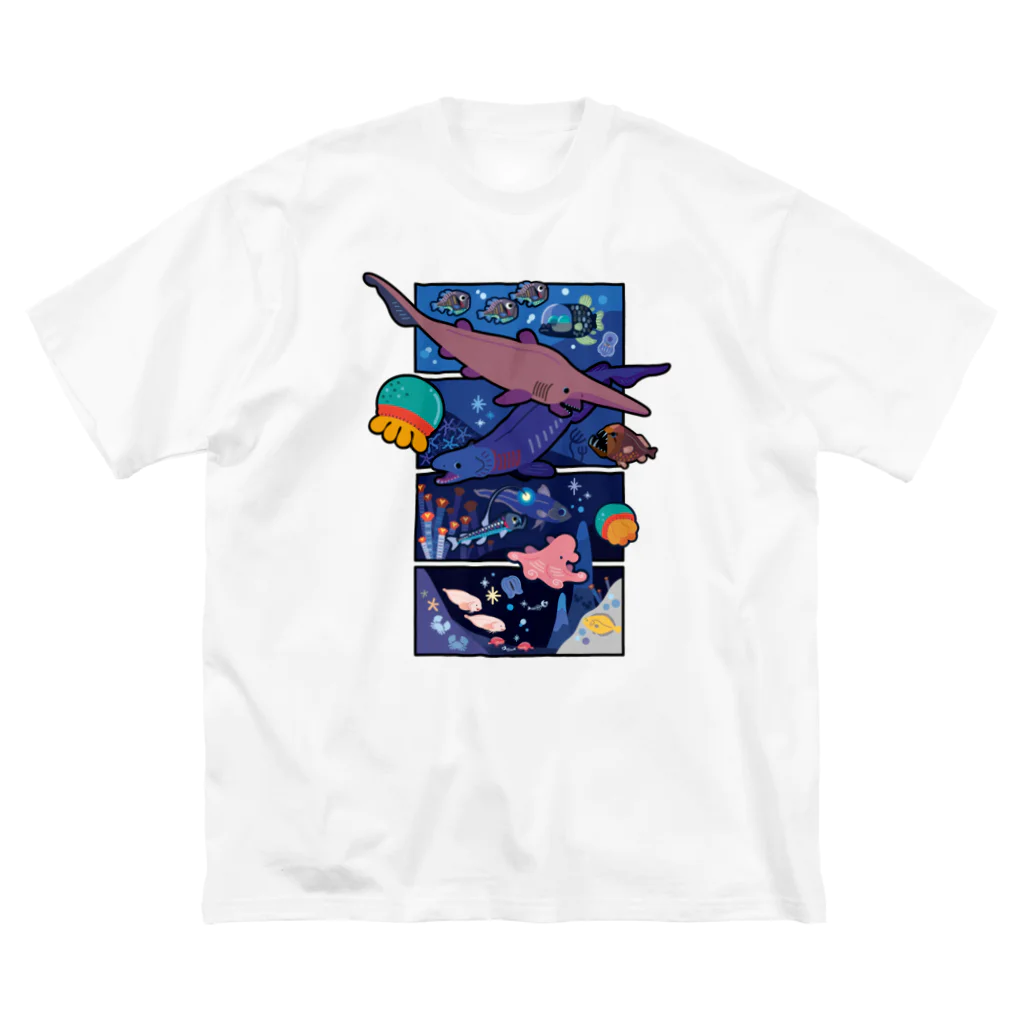 みなとまち層の文字なしver.マリアナ海溝の深海生物 Big T-Shirt