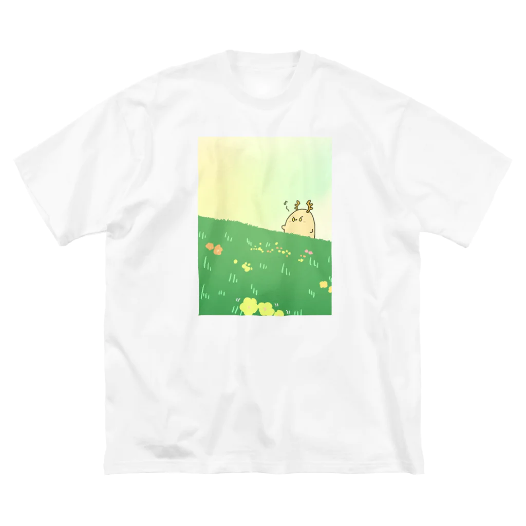 おばけベーカリーのおばけしかくん(お散歩しかくん) ビッグシルエットTシャツ