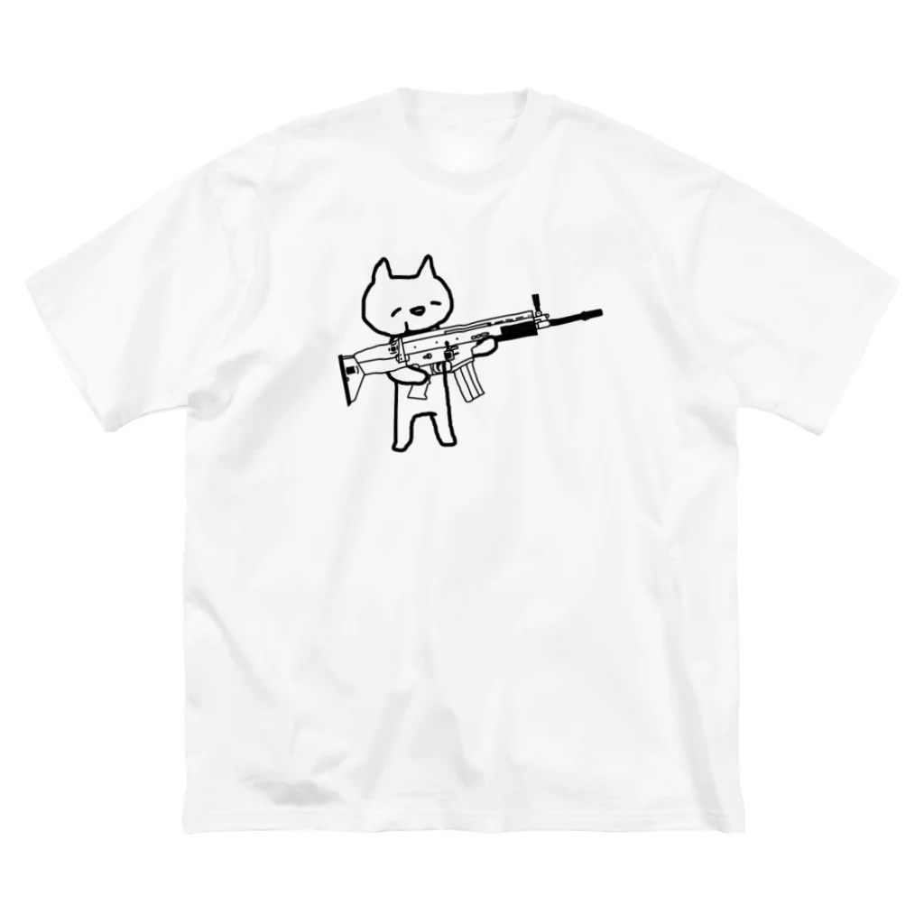 きよのおみせのスカーねこ（黒い線） ビッグシルエットTシャツ