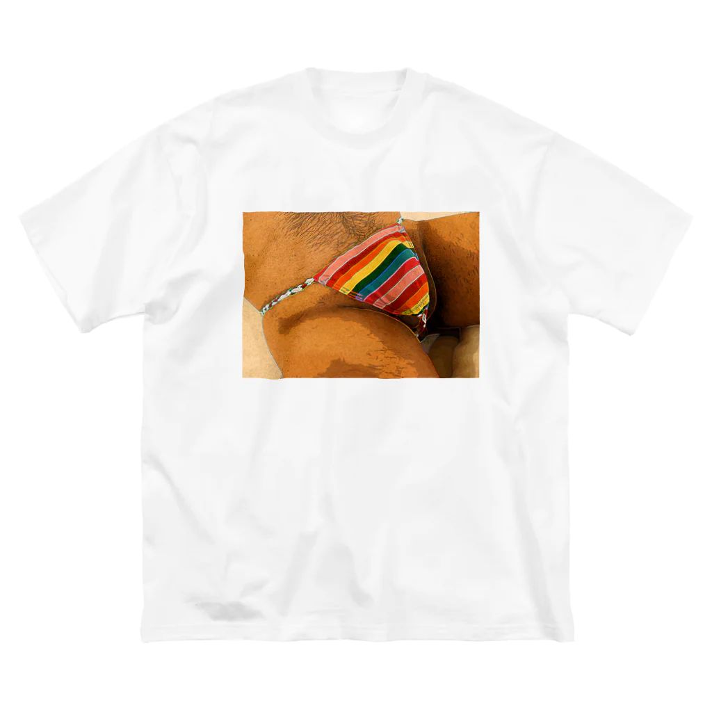 kumakumaの褌男子-レインボー- ビッグシルエットTシャツ