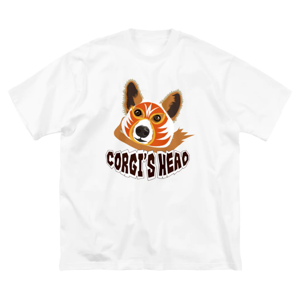 SantaClodaのコーギーズヘッドのコーギーマスクロゴ ビッグシルエットTシャツ