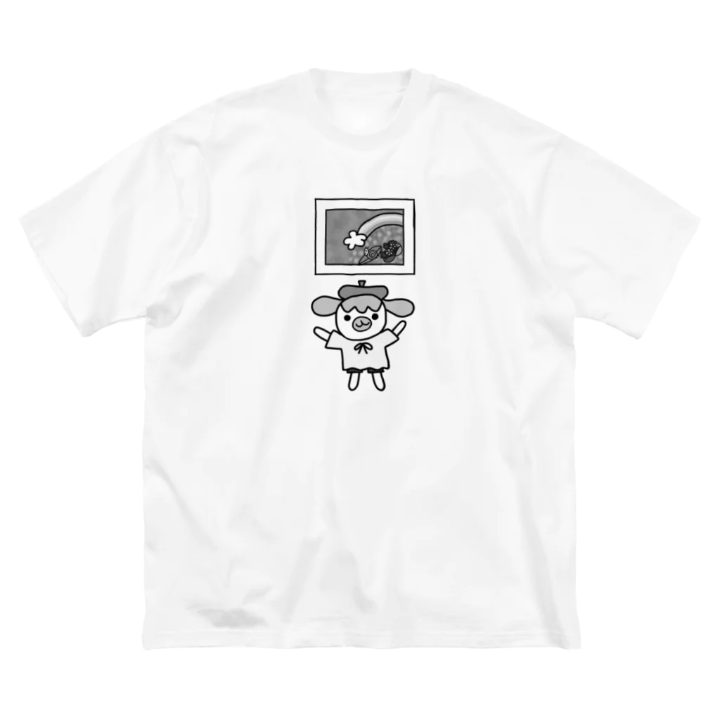 usa100のモノクロ　虹と紫陽花とかしこい君 Big T-Shirt