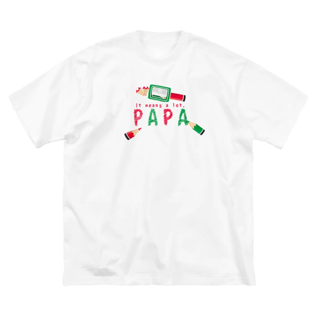 イラスト MONYAAT のちびた色鉛筆 PAPA*A ビッグシルエットTシャツ