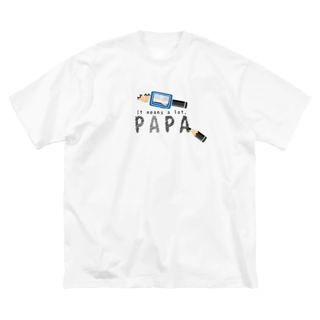 イラスト MONYAAT のちびた鉛筆 PAPA*C ビッグシルエットTシャツ