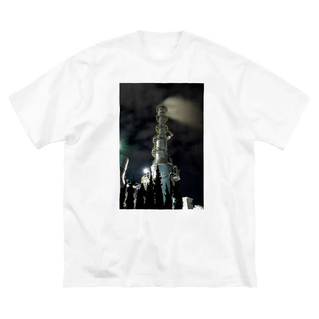 写真プリントの小名浜工場夜景 Big T-Shirt