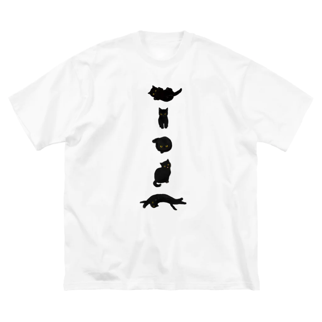 mofusandの黒にゃん。 ビッグシルエットTシャツ