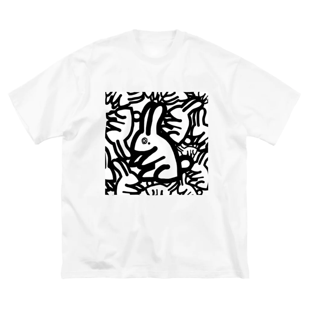 やむの涙ぼくろシリーズ【ウサギ】 ビッグシルエットTシャツ