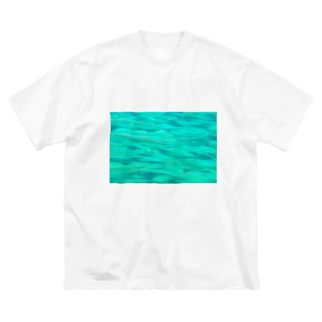 あおすみのエメラルドグリーンの魚群 ビッグシルエットTシャツ