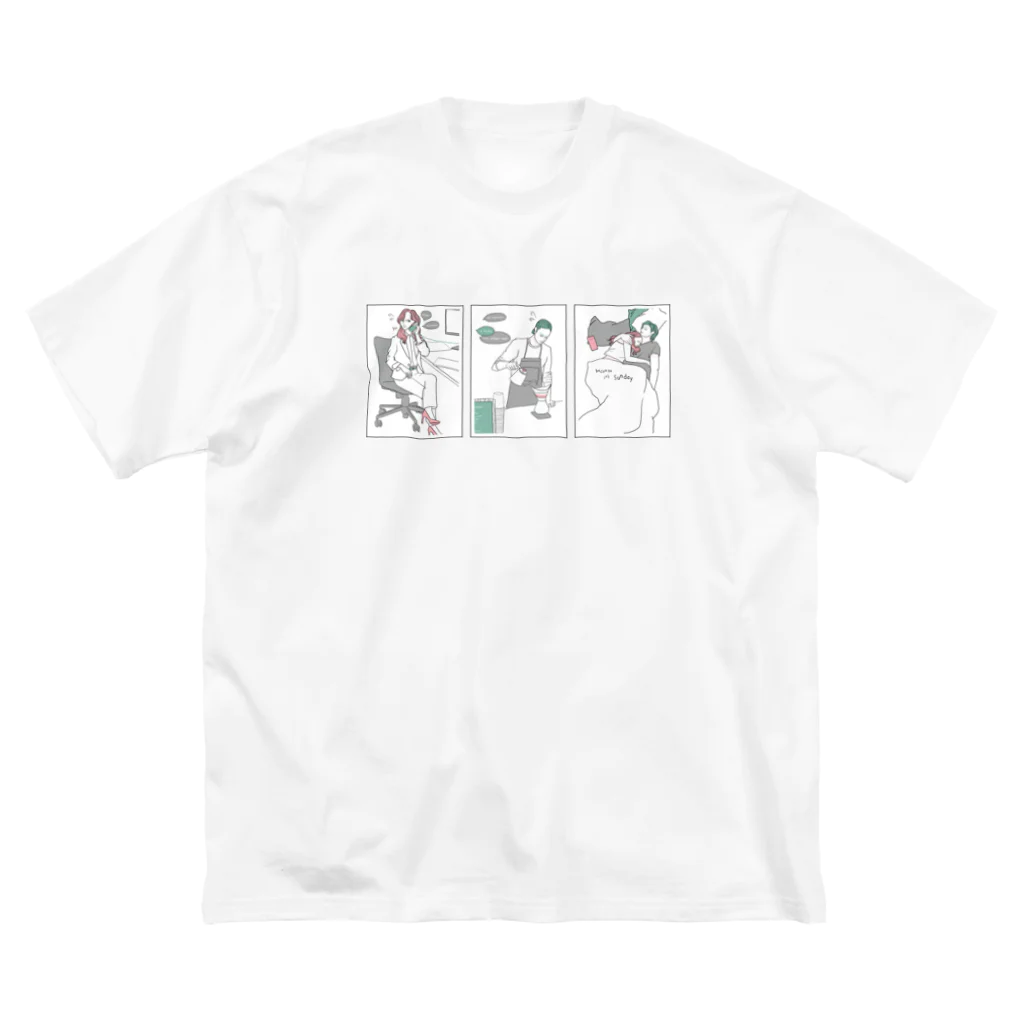 RIHOKOHAYASHIの働く日と休む日 Big T-Shirt