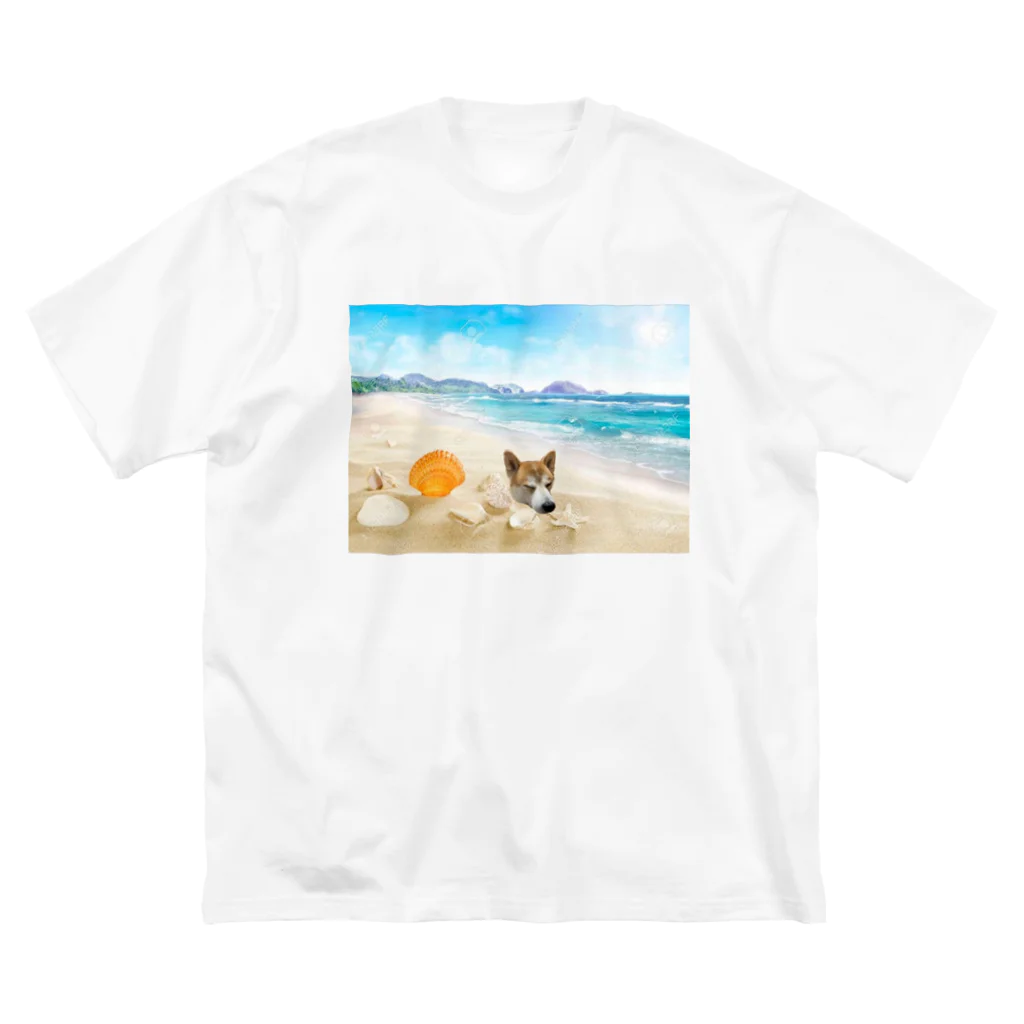 ちぇりーなショップの芝犬 しばさん ビッグシルエットTシャツ