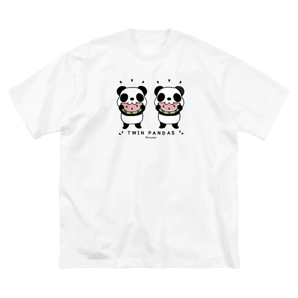 イラスト MONYAAT のTWIN PANDAS 一緒のスイカ Big T-Shirt