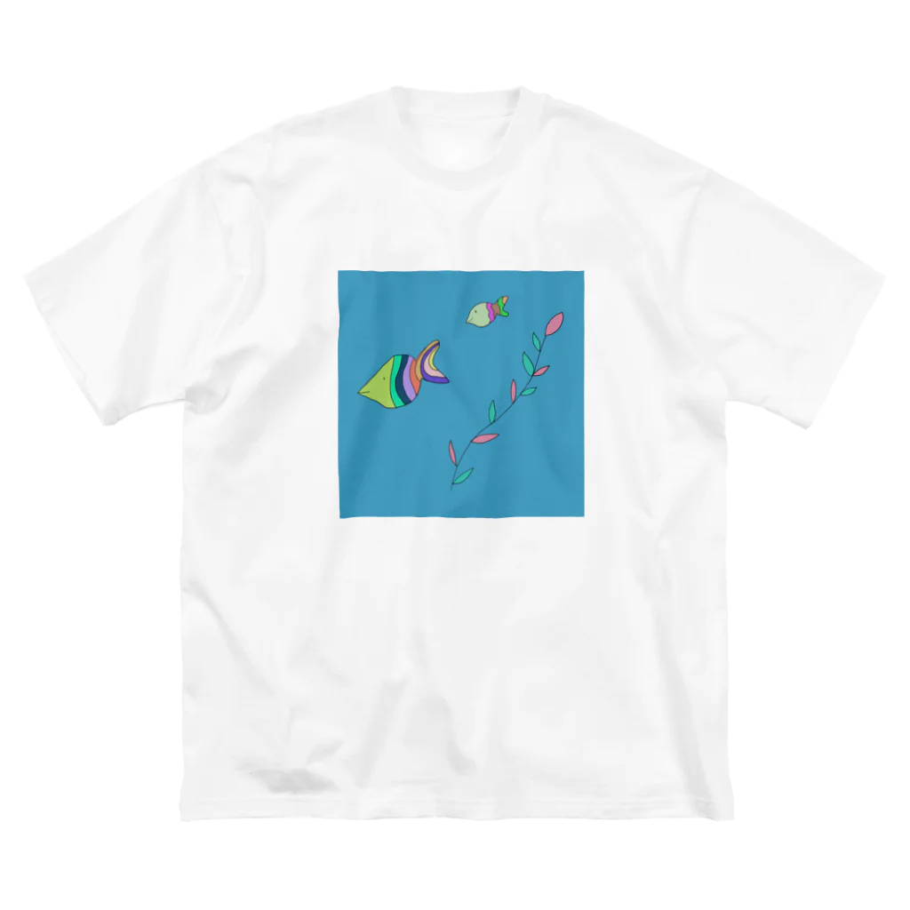 Elf’s shop エルフのカラフル魚 ビッグシルエットTシャツ