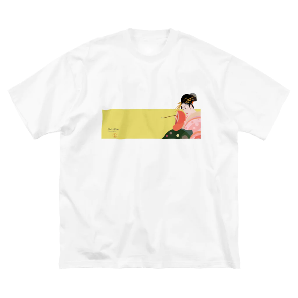 陽気絵屋(Yo-U-Ki-e, ya)-POP浮世絵のYo-U-Ki-e「玉屋内小紫」横型Tシャツ【浮世絵】 ビッグシルエットTシャツ