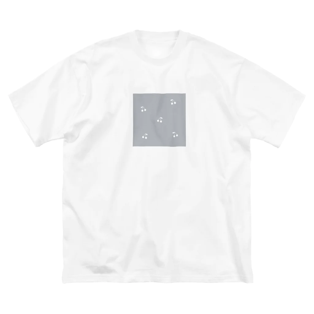 rilybiiのサクランボ柄 グレーブルー Big T-Shirt
