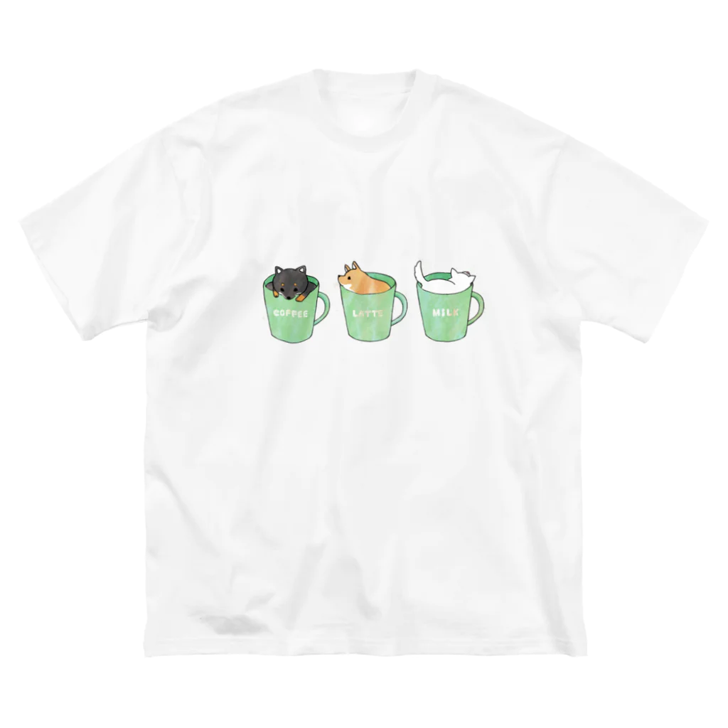 ともえのえ - 柴犬とか動物色々のShiba Coffee  ビッグシルエットTシャツ