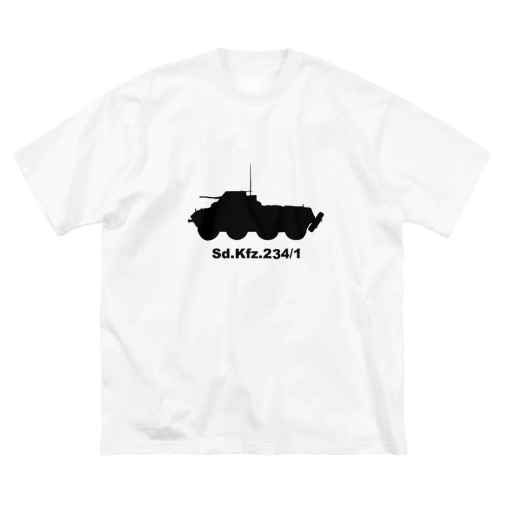 puikkoの8輪装甲車 Sd.Kfz.234/1（黒） ビッグシルエットTシャツ