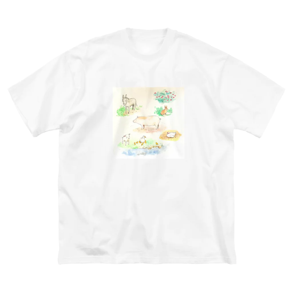 クボタユキの農場のどうぶつたち。 ビッグシルエットTシャツ