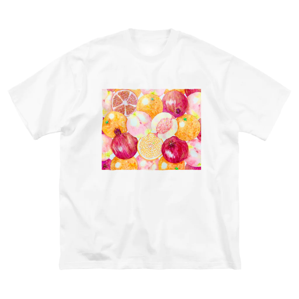 shu-shuの幸運を呼ぶスピリチュアルフルーツ☆「三柑の実」 ビッグシルエットTシャツ