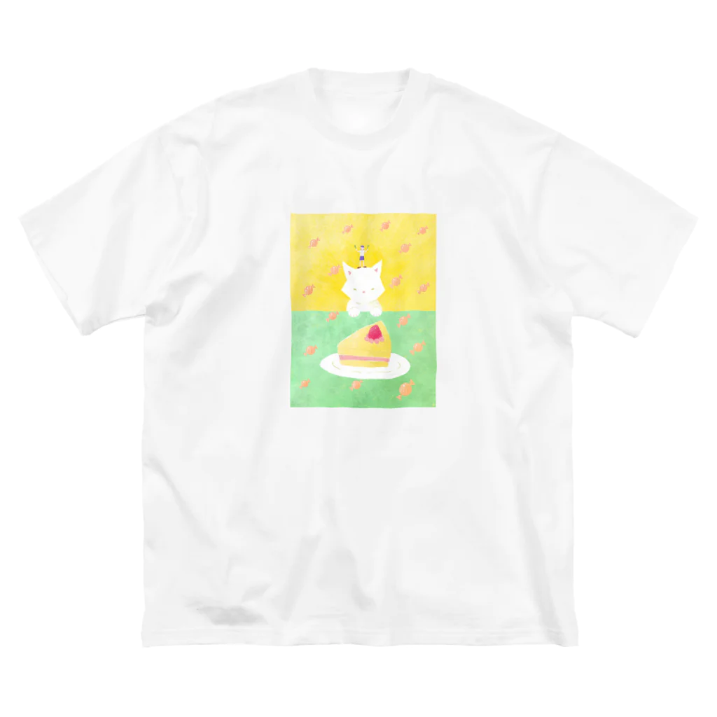 金森 葵のケーキを狙う猫と小さな女の子 Big T-Shirt