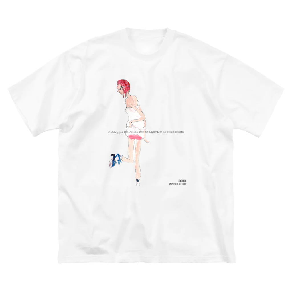 P's Inner-childの どっちみちどっち/ECHO ビッグシルエットTシャツ