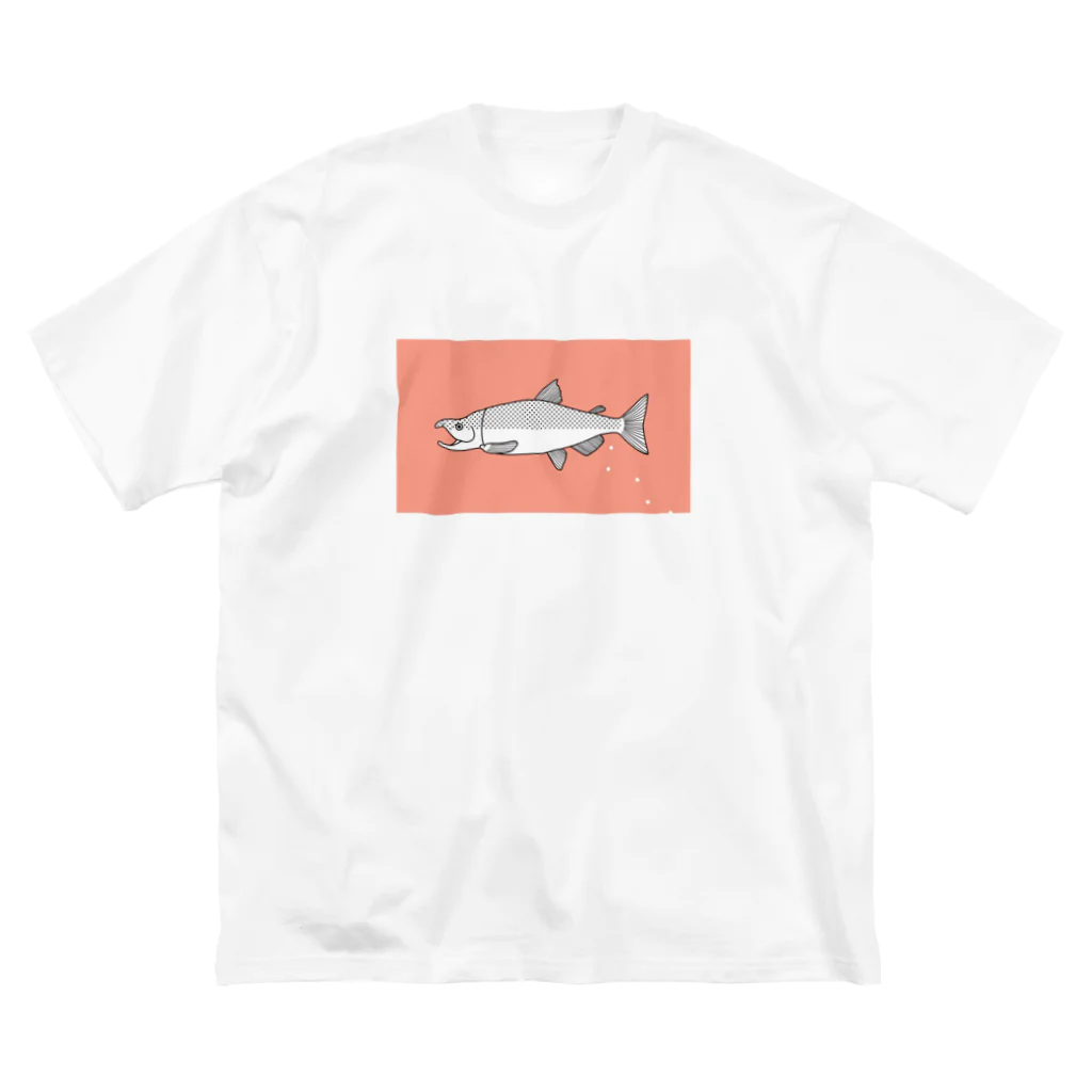 おのばねの鮭の産卵 ビッグシルエットTシャツ